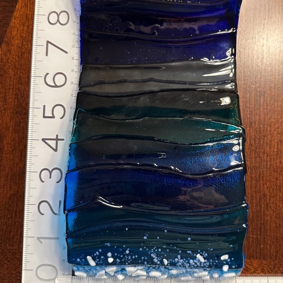 Fused glass ocean sun catcher or wall hanging - 5x9 inches - handmade - Picture 6 of 6